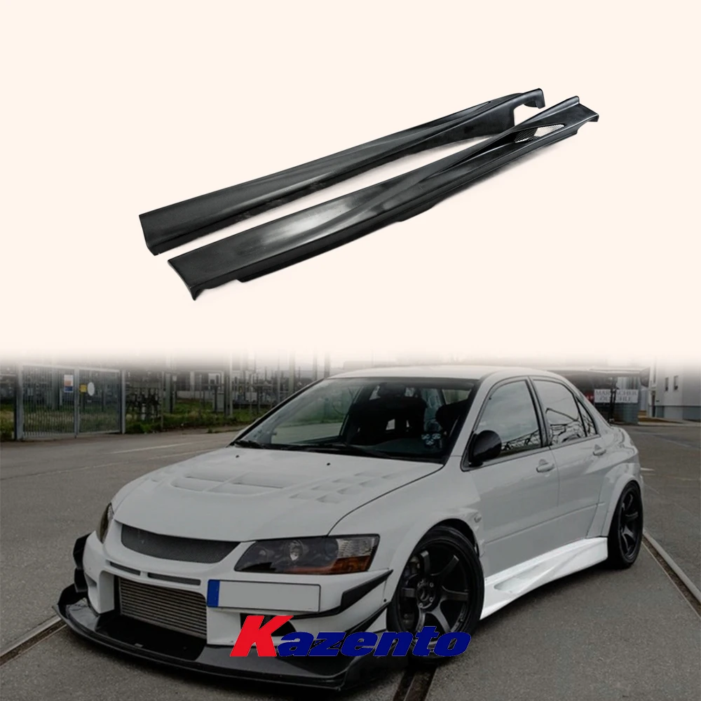 For Mitsubishi EVO 8 9 VTX Cyber FRP Fiber Glass (Unpaint) Side Skirt Body Kits