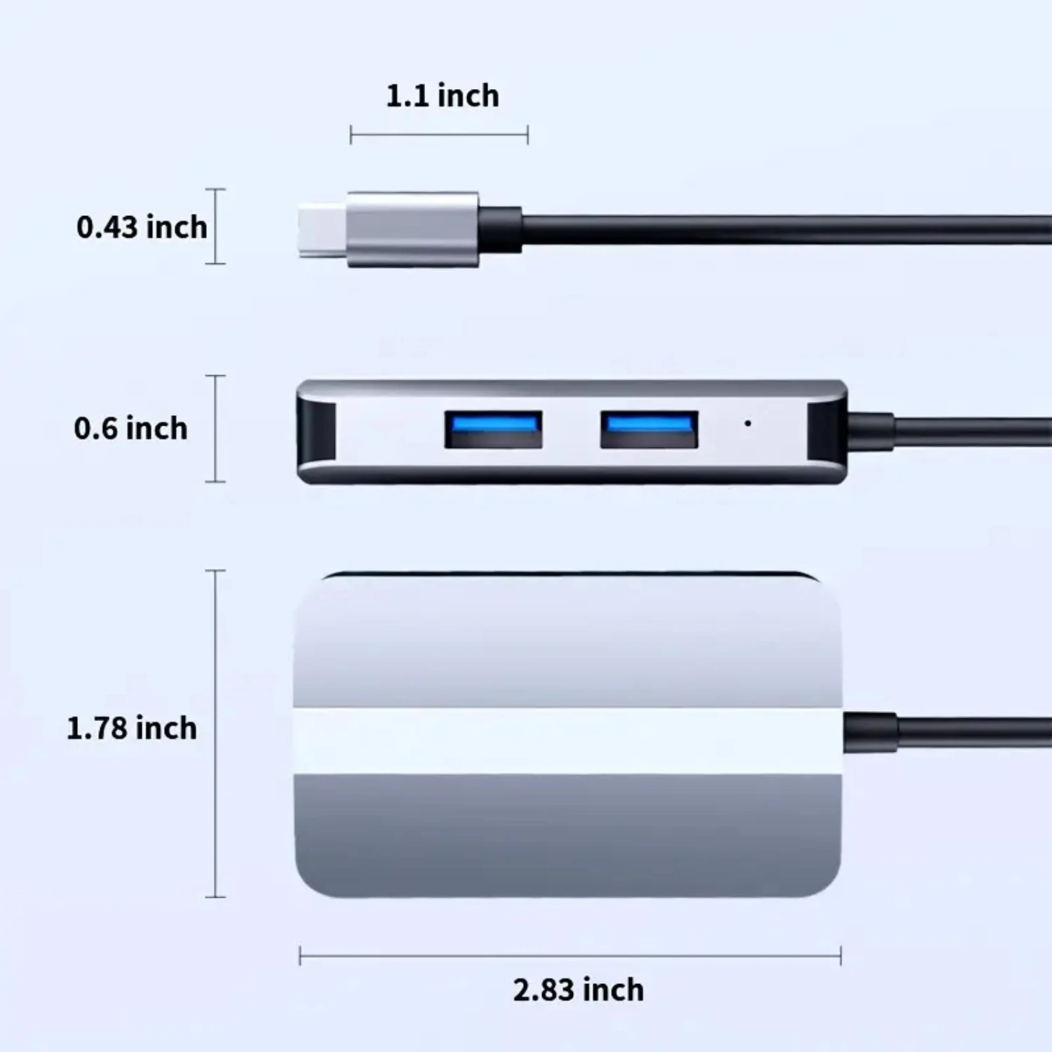 Estação de acoplamento tipo C versátil e conveniente de alta qualidade com expansão multi-interface 5 em 1, perfeita para Apple, Huawei, a