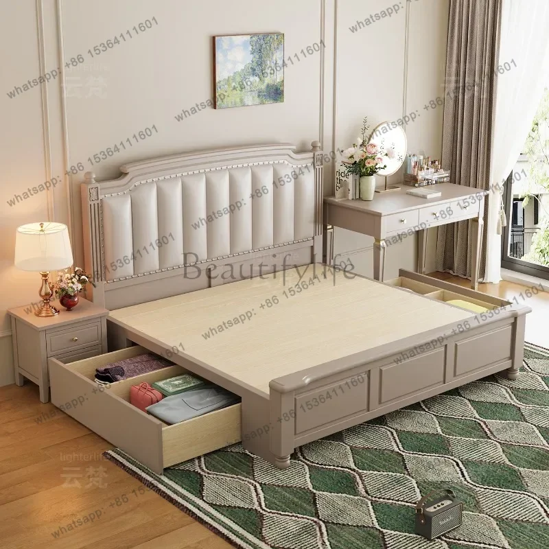ld Design Floor Bed Bedroom Queen Double  Luxury Modern Girls Sleeping Mobile Bed Princess Muebles Lounge Suite Furniture