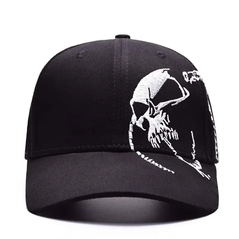 Fashion Trendy Casual Personalized Skull Embroidered Baseball Cap Women Men Sun Hat Adjustable Unisex