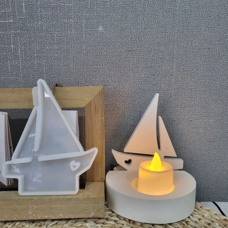 

Breaking Waves Love Sailboat Insert Silicone Mold DIY Base Decoration Resin Epoxy Mold Home Decoration Storage