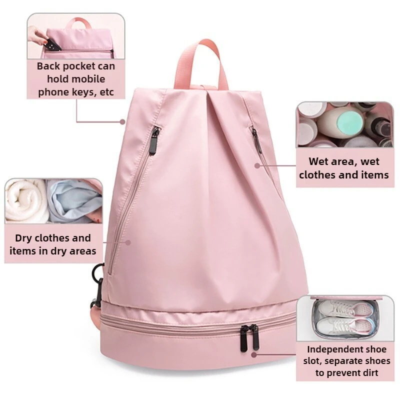 Wet Dry Separation Fitness Bag Swimming Bag Waterproof Travel Sport Bag Basketball Soccer Pouch Hiking Climbing Backpack