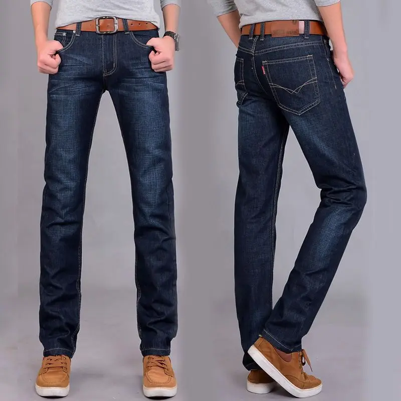 Calça jeans reta monocromática masculina, bolsos com zíper, que combina com tudo, roupa de negócios solta, nova moda, primavera, 2022