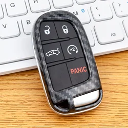 ABS Plastic Carbon Fiber Smart Key Case Cover For Jeep Cherokee Compass Renegade/Fiat 500X/Dodge Charger Dart/Chrysler 200 300