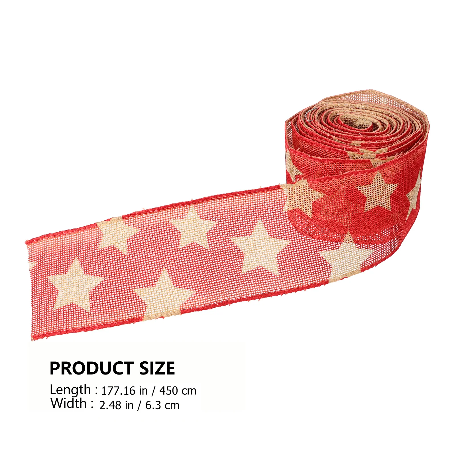 

2 Rolls Patriotic Linen Stripes Ribbon American Flag Star Pattern for Independence Day Party Decorations Gift Packing Ribbon