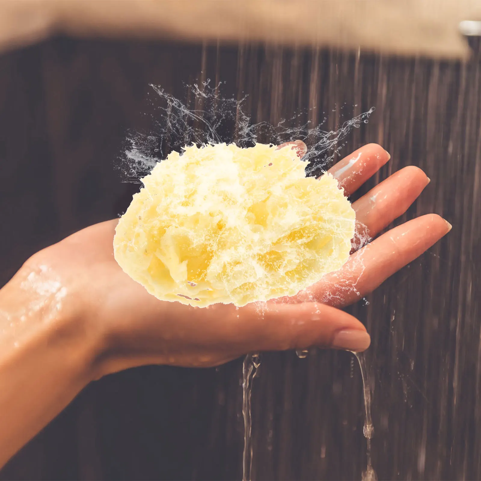 

Мягкая губка-скрабер «Соты» для душа и мытья лица для чувствительной кожи детей, натуральная, для отшелушивания