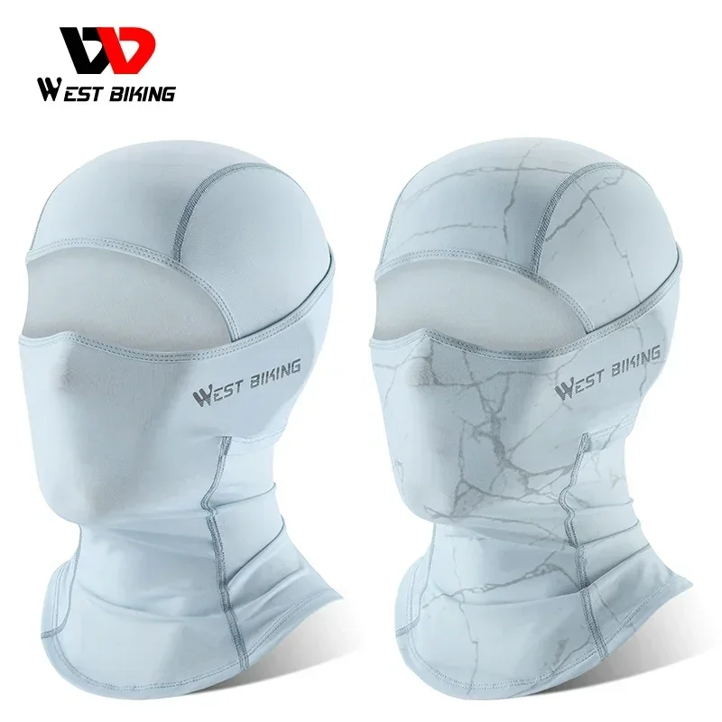 WEST BIKING Summer Cycling Balaclava Mask UPF50+ Protection UV Development Pattern Full Face MTB Bike Caps Cooling Sport Gear