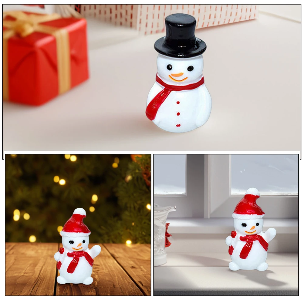 10 قطعة الراتنج الصغير عيد الميلاد ثلج الحلي لطيف ثلاثية الأبعاد تصميم لتقوم بها بنفسك سنو غلوب الجنية حديقة الديكور الراتنج ثلج