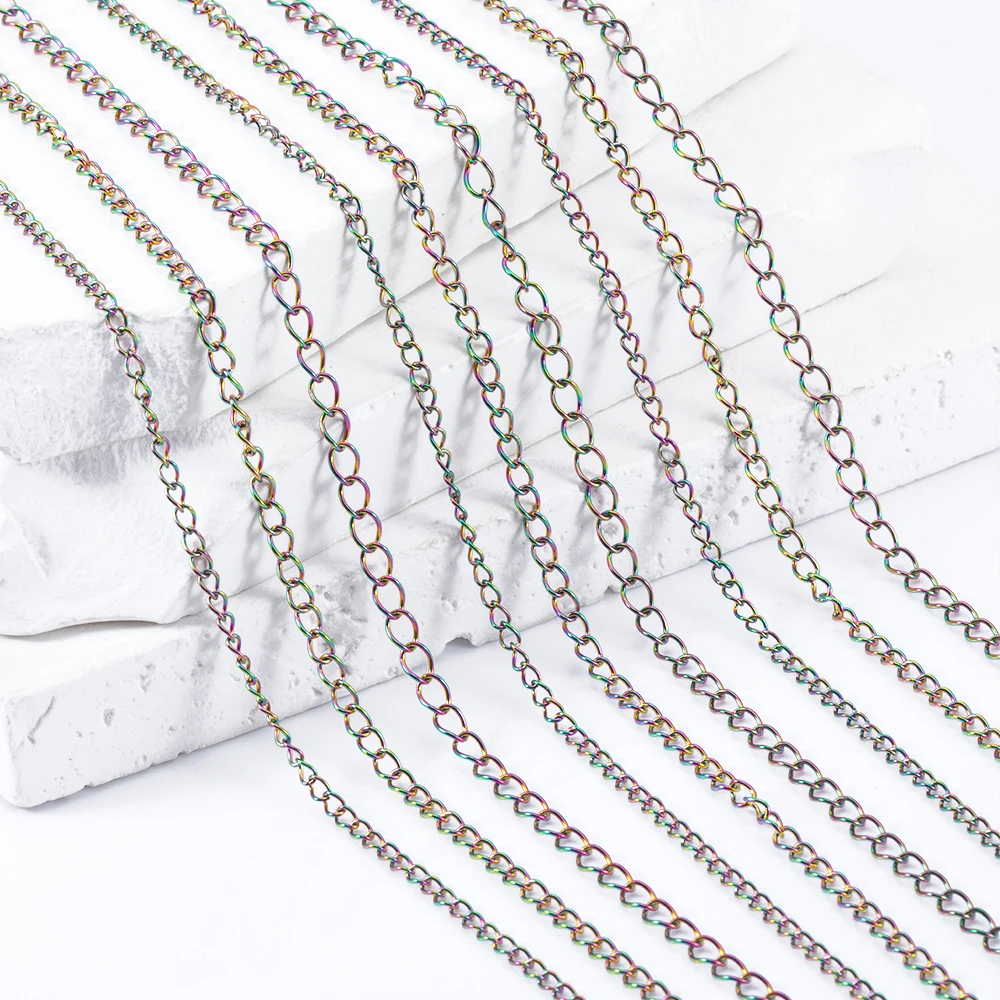 10meters 2meters Stainless Steel Baisc Link Chain Extended Chains for DIY Necklace Bracelet Tail Chain Accessory Jewelry Making