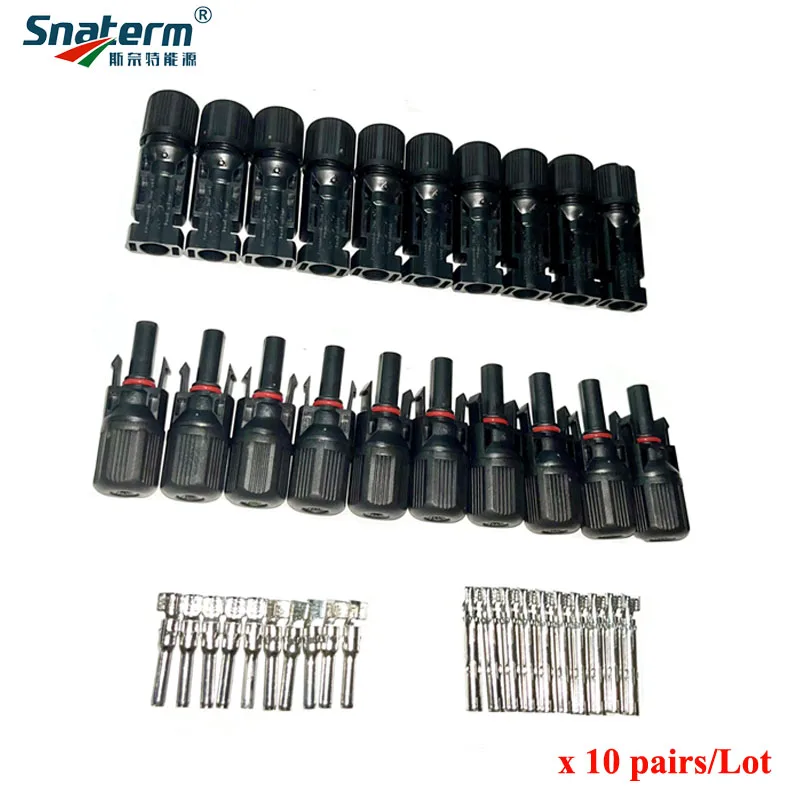 10Pairs / 20PCS PV Solar Connectors set - Male & Female for Solar Cable Suitable Cable Cross Sections 2.5mm2~6.0mm2 IP67