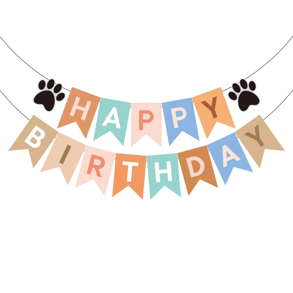 Pet Dog party banner hanging decor puppy dog cake toppers cake Decor dog party decor puppy Dog Birthday Party Decoration banner