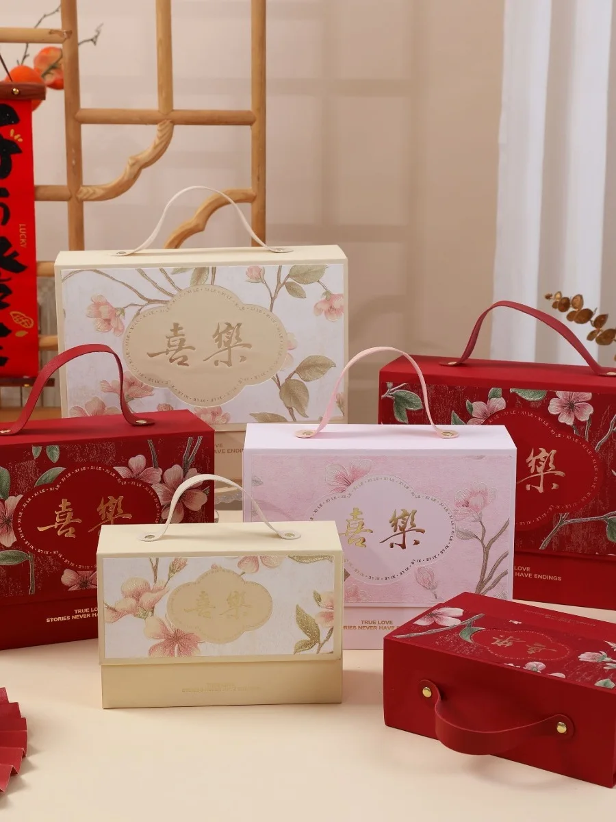 

Новинка 2024 года, китайская свадебная коробка Emp, ручная коробка конфет, роскошная квадратная картонная коробка с магнитной застежкой, свадебные принадлежности