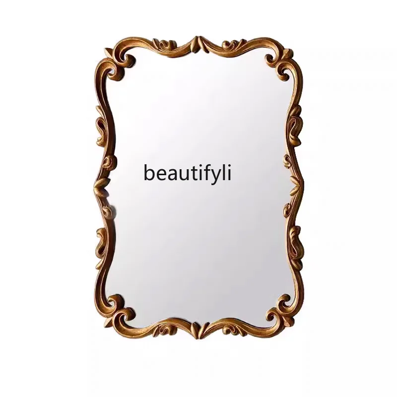 

Retro smart bathroom bathroom bathroom carved wall mirror European dressing table makeup mirror