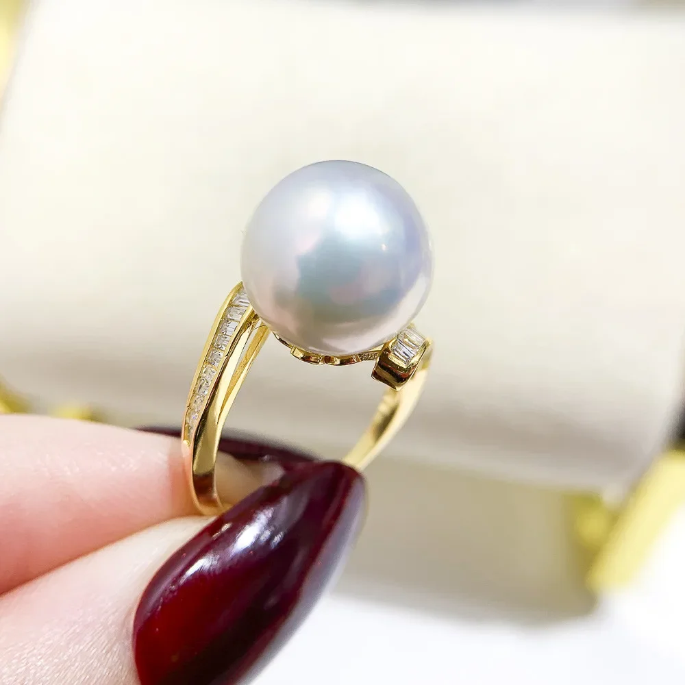 Solid S925 Sterling Silver Pearl Ring Setting For Women DIY Handmade Adjustable Ring Material Fine Jewelry Accessories SJ017