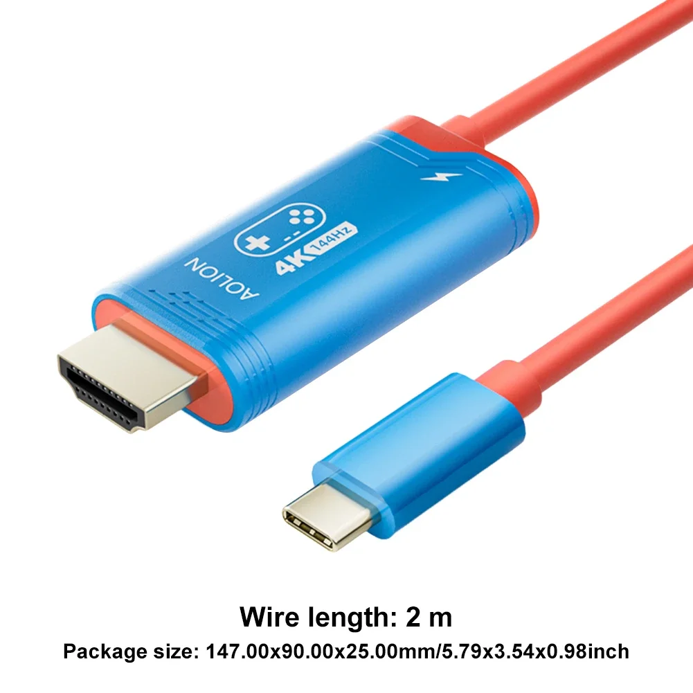 2M 4K 60/144HZ Type C To HDMI-Compatible Cable Adapter for Switch 2 Game Console TV Docking Station for SteamDeck ROG Ally view 6