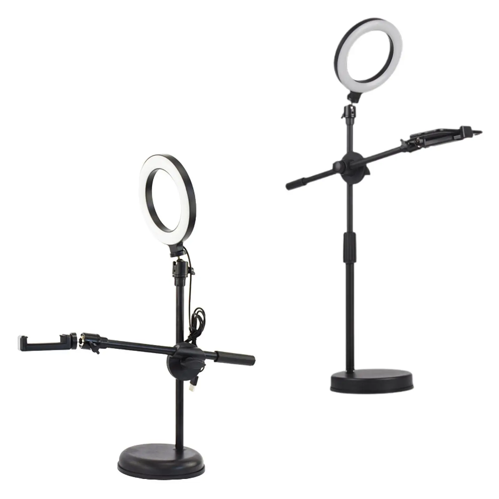 Flexible Articulating Phone Arm Stand Ring Light for Desk with Stand for Video Recording Cooking Painting Live Stream Filming