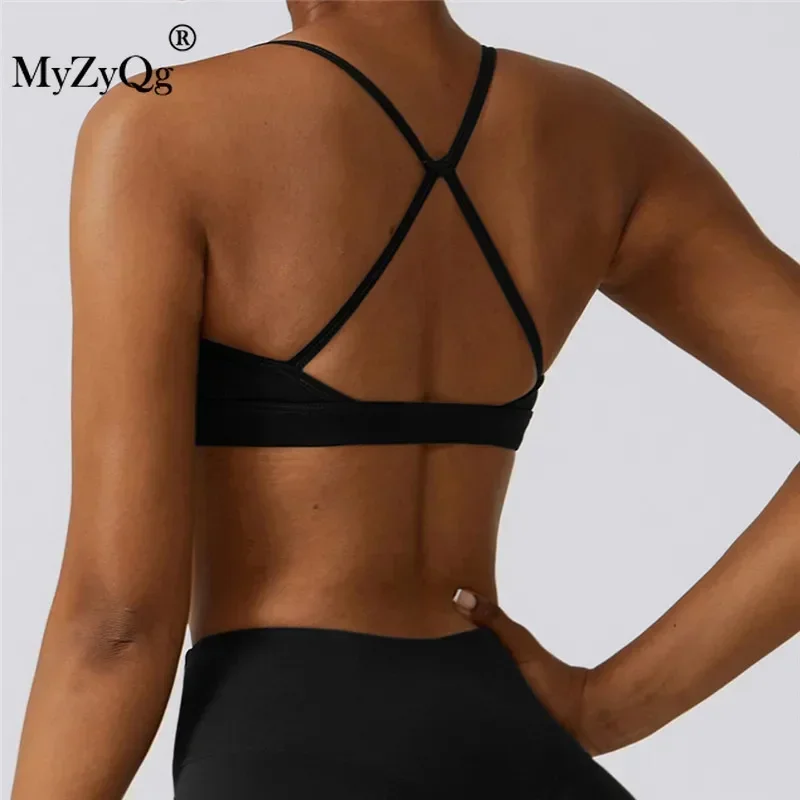 MyZyQg Women Strap Back Fitness Sportswear Running Yoga Bra Naked Quick Drying Sports Underwear Pilate Vest Tank Tops