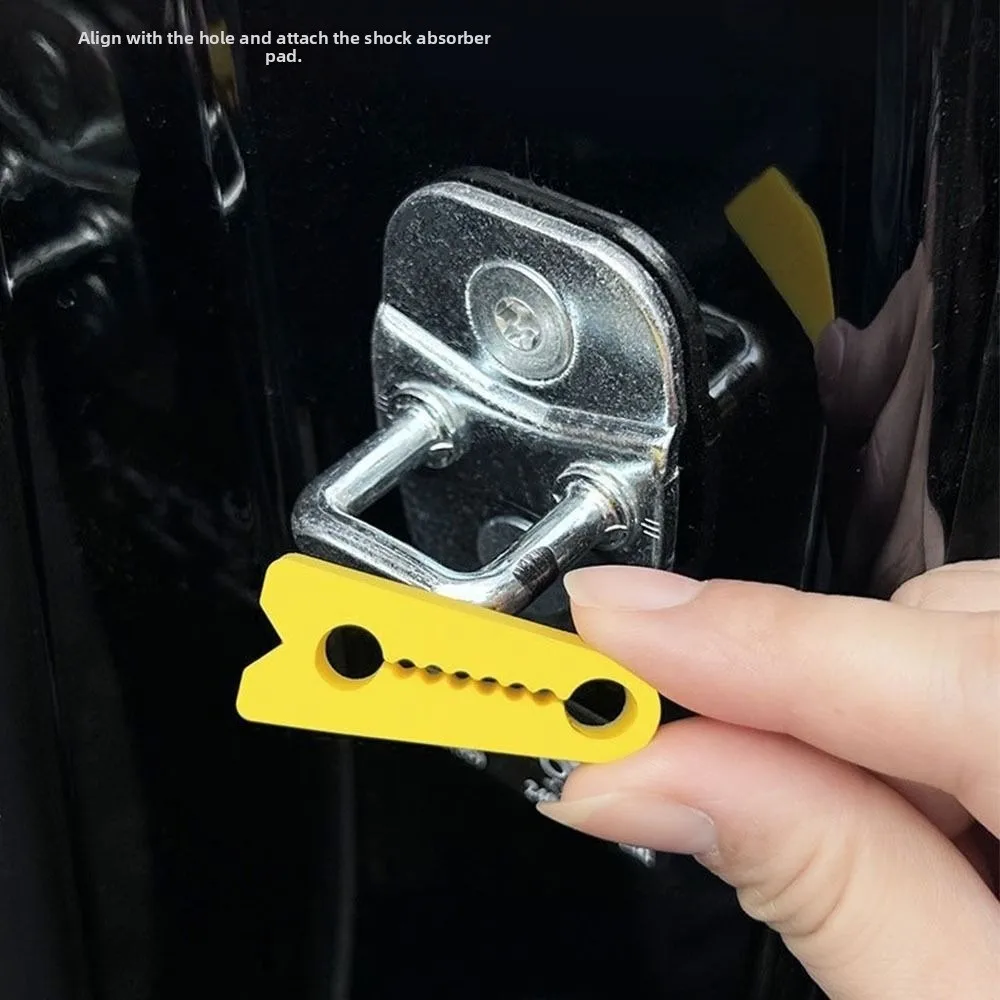 4Pcs Sound Damper Door Lock Buffer for Quieter Closing Car Door Lock Sound Deadener Buffer Silicone Car Door Lock Protectors