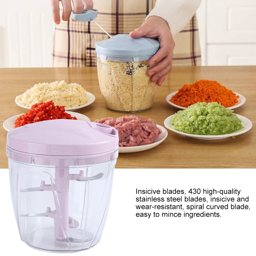 900ML Multi Function Meat Chopper Hand Pulled Meat Mincer Household Food Processing Tool