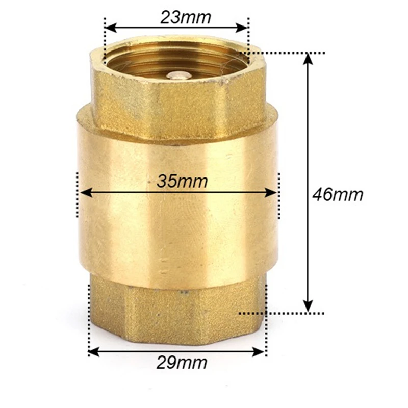 Hot 2PCS NPT Female Thread Spring Check Valve, Solid Brass Non Return One Way Horizontal Check Valve For Well, Pump