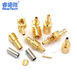 SMB Connector Female and Male Plug Right Angle Gold-plated Straight for RG58/RG142 RF Coaxial