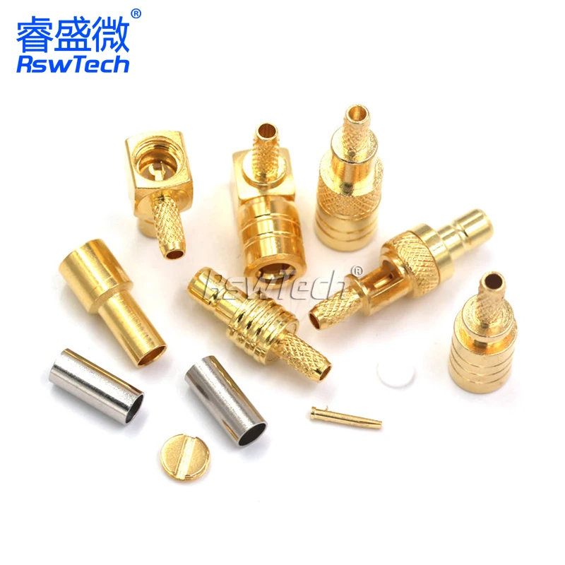 SMB Connector Female and Male Plug Right Angle Gold-plated Straight for RG58/RG142 RF Coaxial