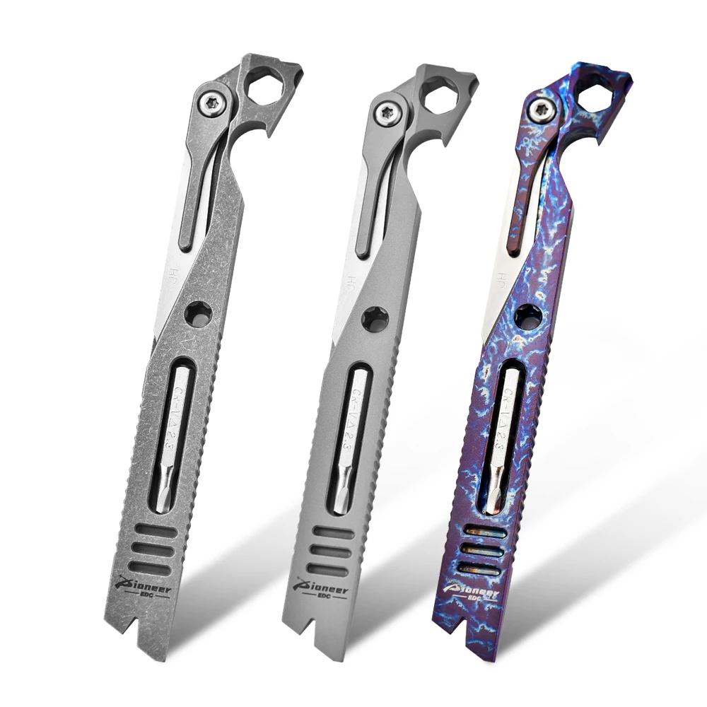 Titan-Brecheisen EDC Multifunktions-Outdoor-Werkzeug mit Messer, Flaschenöffner, Schraubenschlüssel & Schraubendreher für Camping & Wandern