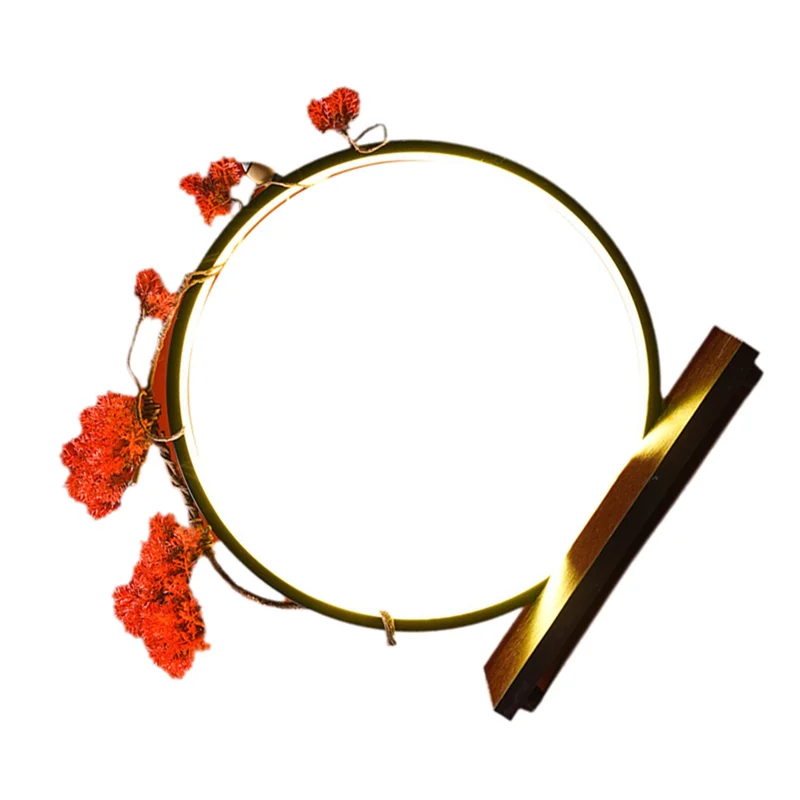 ABLK الأحمر القيقب LED مصباح حلقة حلية ديكور المنزل شخصية خلفية ضوء جديد النمط الصيني أجواء الخفيفة