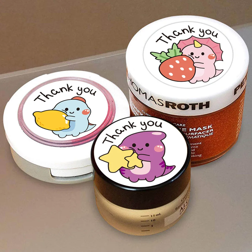 50-300pcs 1 Inch Thank You Stickers Cartoon Dinosaur Labels for Packaging Baking Labels Gifts Seal Decor Children\'s Stickers
