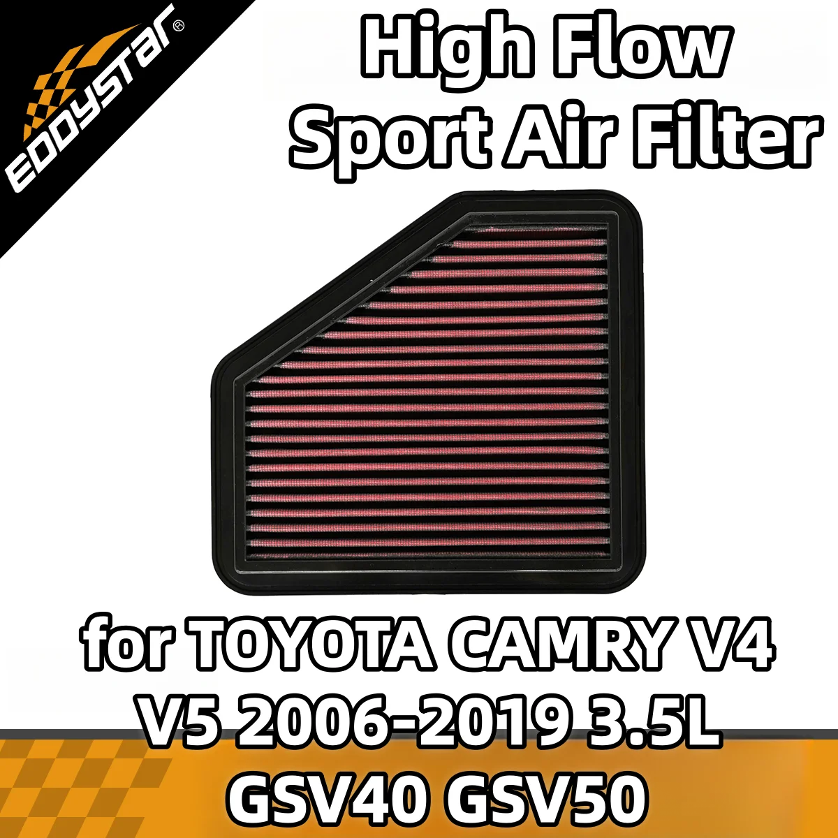 

Спортивный воздушный фильтр с высоким расходом для TOYOTA CAMRY V4 V5 2006-2019 3,5 л GSV40 GSV50, моющиеся гоночные впускные фильтры