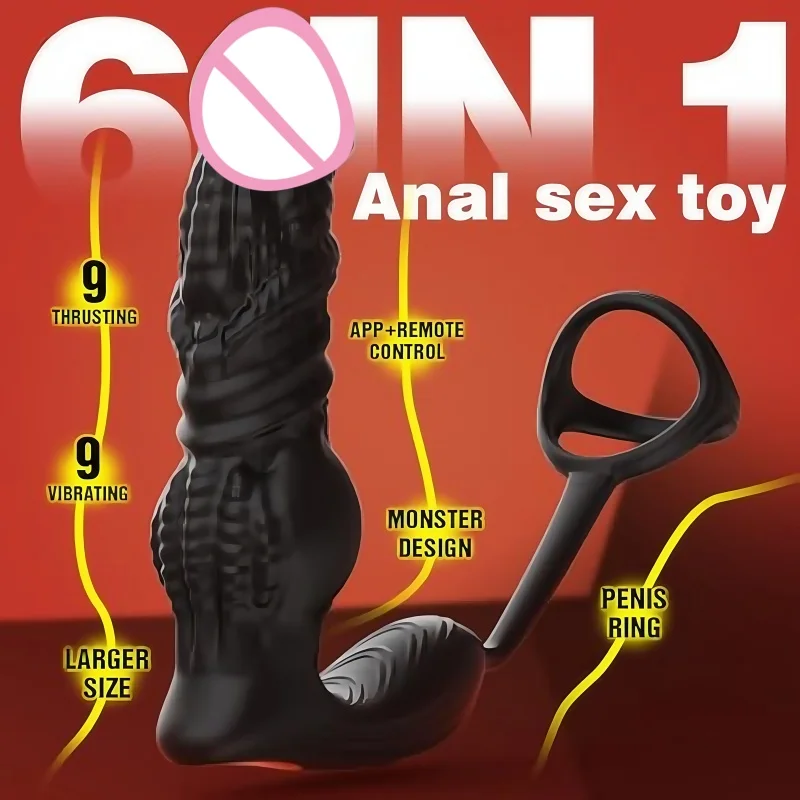 APP Control Thrusting Male Prostate Massager 6IN1 Anal Vibrator Butt Plug Anal Dildo Prostate Stimulator Adults Sex Toys For Men - Image 2