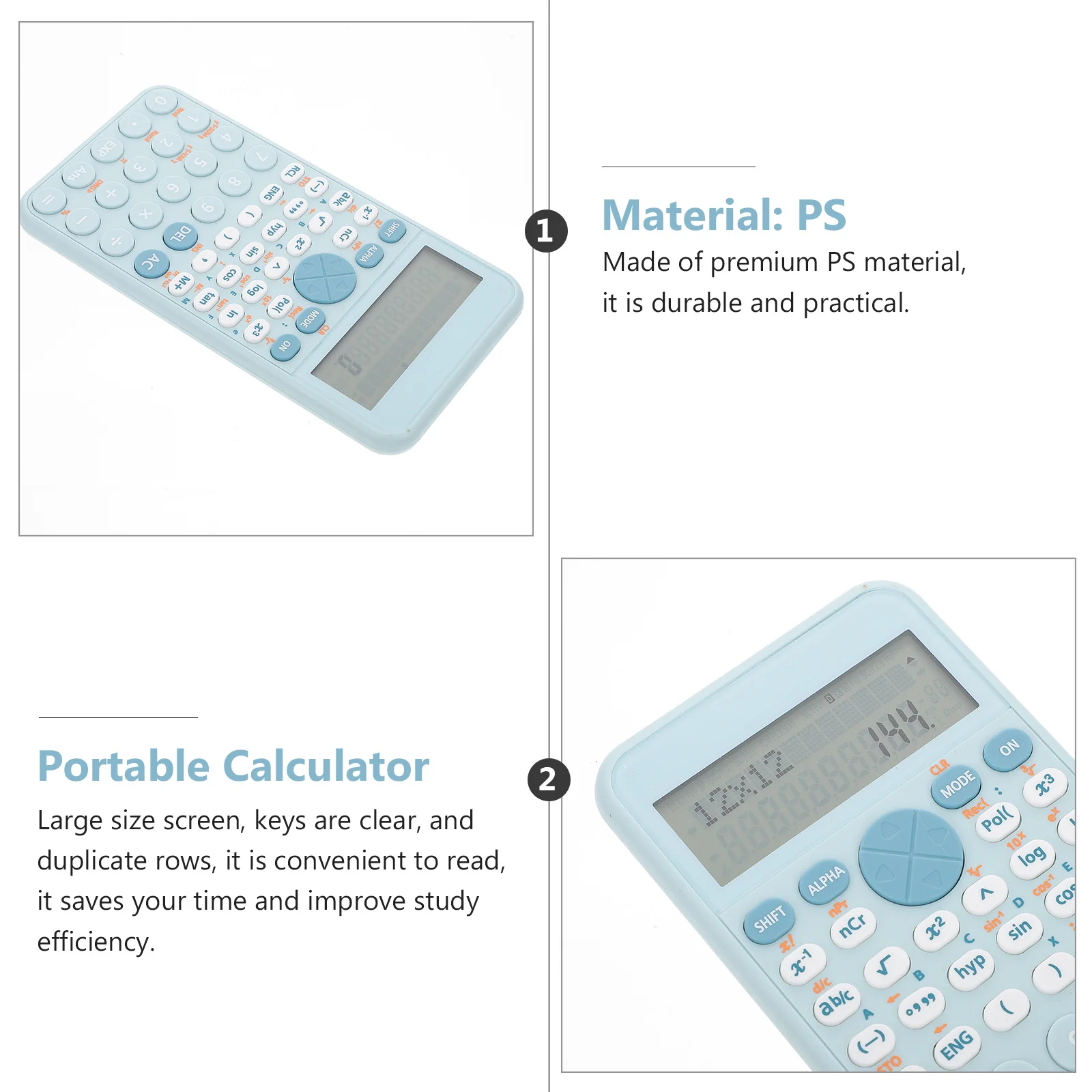 

Science Calculator Blue Large Screen Student Office Accounting Physics Chemistry Contest Electronic Calculator for Study