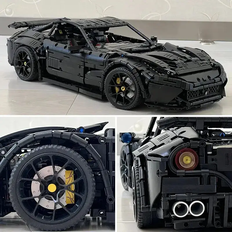 Moc Technical F12 Super Car Black Racing Car Model RSR Bricks Building Blocks Boys Toys 3097pcs Children Gifts