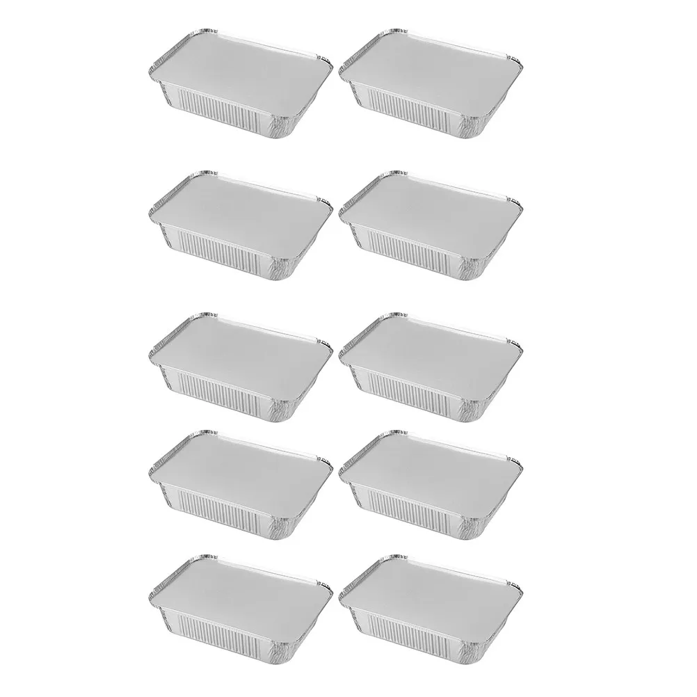 20Pcs Bbq Tin Foil Boxes Premium Disposable Food Holders Oven Safe for Cooking Baking Catering Tin Foil Food Containers