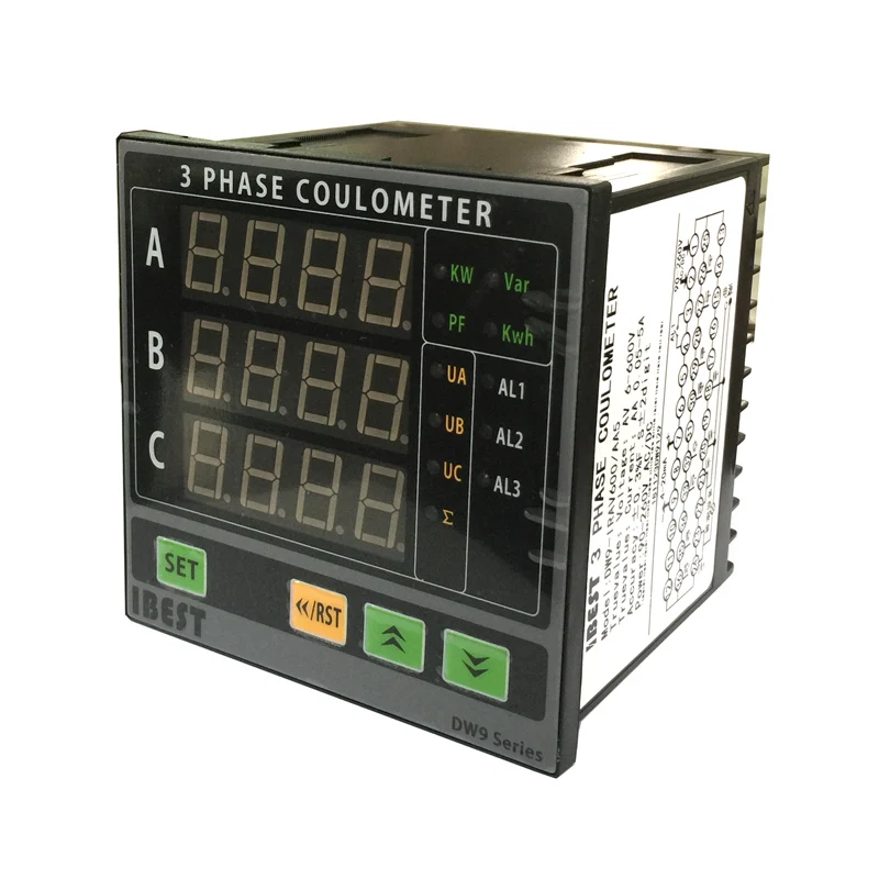 DW9 Three 3 Phase 4-20mA Analog Output Digital Power Factor KWH Meter Controller/Multi-Function Ampere Voltage Meter (IBEST )