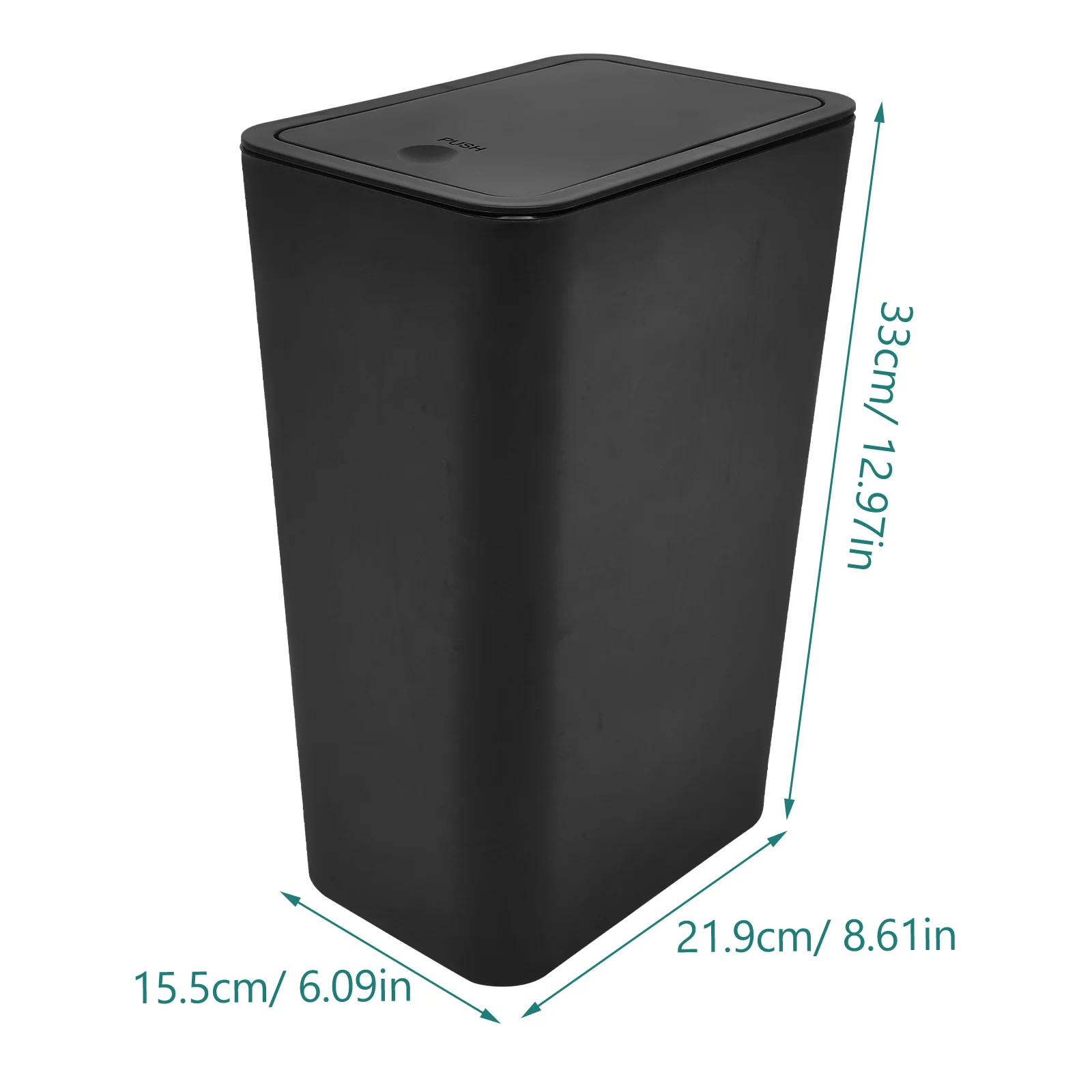 Trashcan Bathroom Garbage Cans for Kitchen Toilet Bin Desk Lamp Waste Bins Household Black Thicken Bucket Office