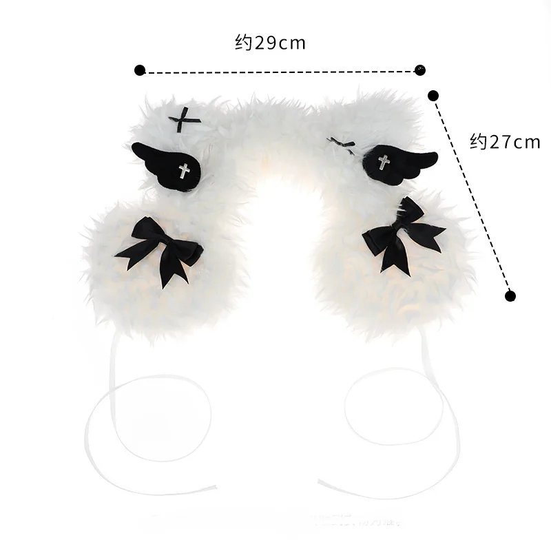 Y2K Harajuku Style Cartoon Dog Fluffy Fur Earmuffs For Women Winter Furry Fleece Punk Gothic Headwear Lolita Sweet Earmuff