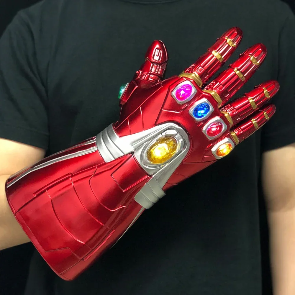 Cos superhero Iron man Thanos Infinity Gauntlet Cosplay Arm Latex Gloves Arms Mask Superhero Weapon Costume party Props gift