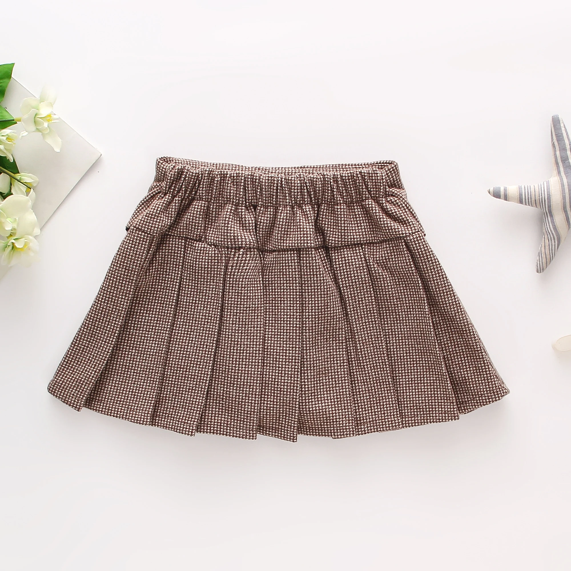 Summer New Girl Baby Half Skirt Pleated Skirt Plaid Button Campus Style Short Skirt Sweet Princess Skirt Birthday Party