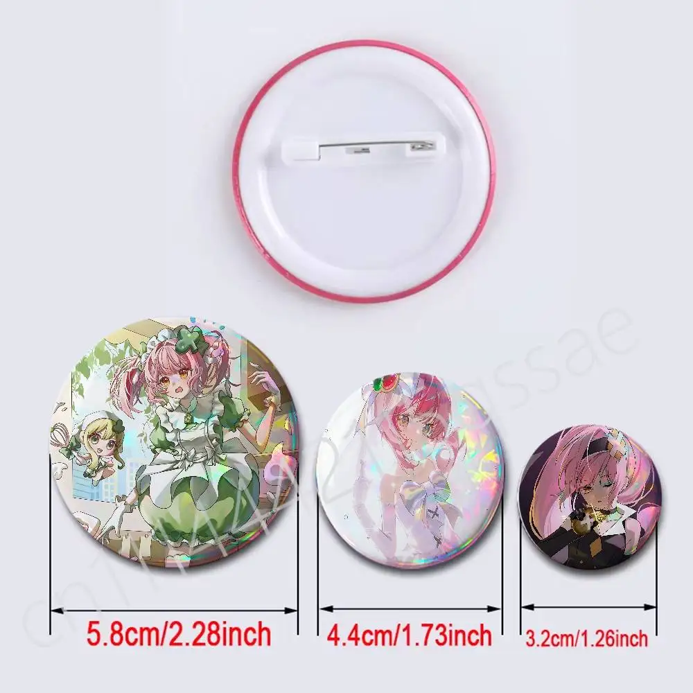 S-Shugo Chara Amu Anime 75mm Button Pins Handmade Brooches for Clothes Backpack Decoration Cartoon Badge