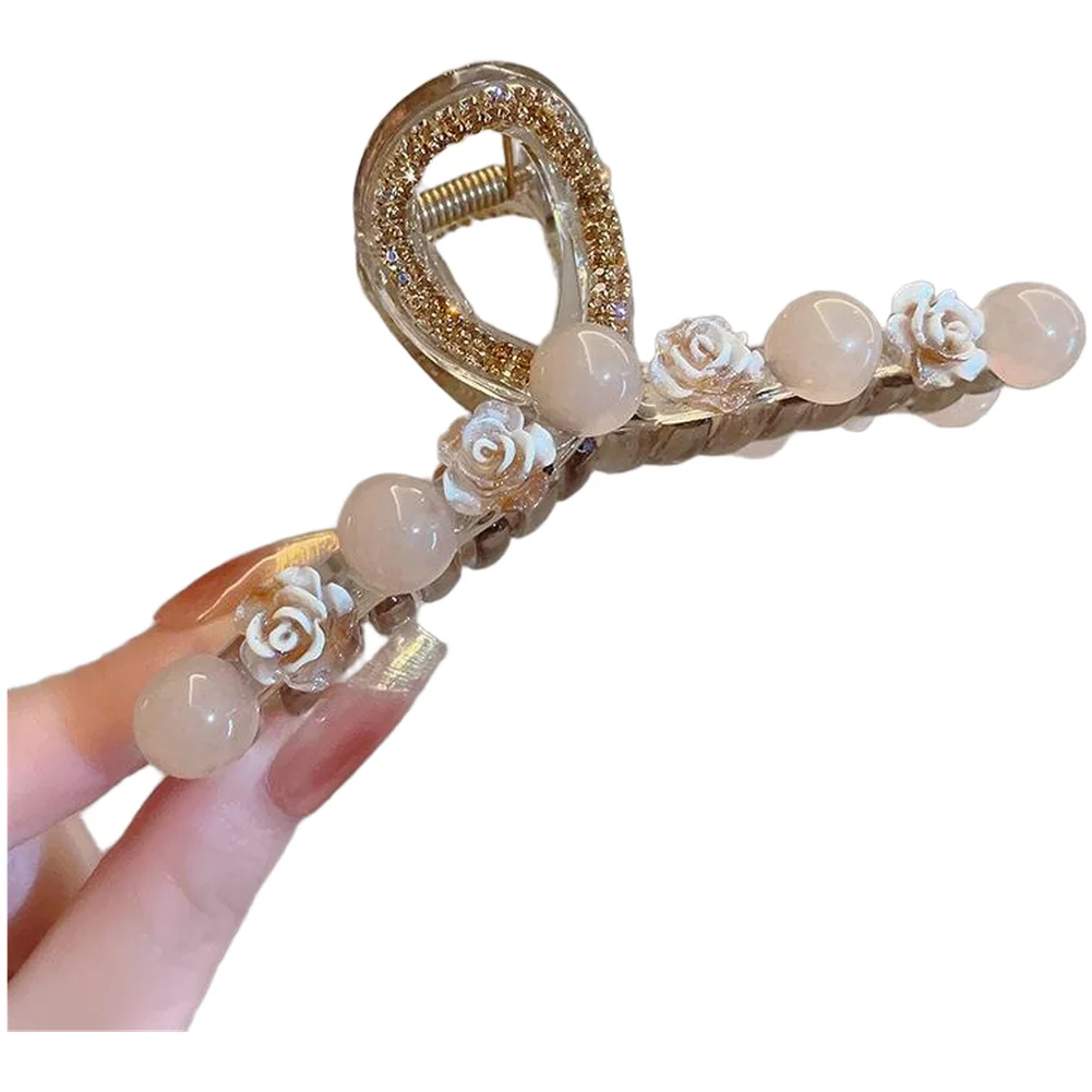 Camellia Pearl Hair Claw for Women with Thoughtful Proportions to Accommodate Fullness While Maintaining Graceful Profile