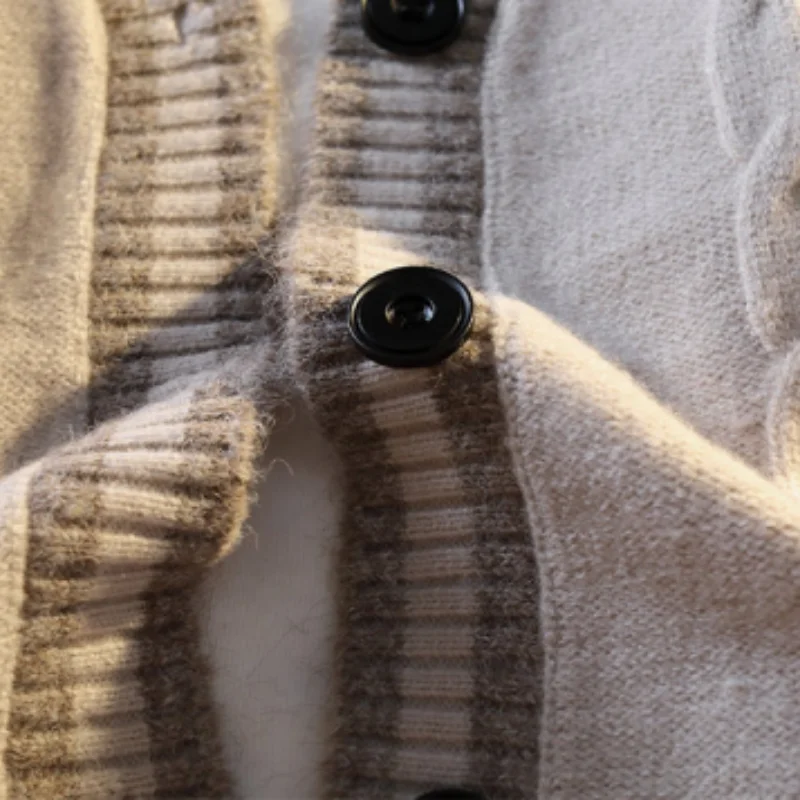 Men's Autumn High Quality Long Sleeves Knit Cardigan Jacquard Keep Warm Button Sweater Coat Leisure Trend Trend Men's Clothing