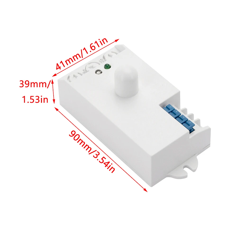 5.8GHz LED Microwave Radar Sensor Light Switch Human Body Motion Induction Sensor Controller Switch AC 220V-240V DC 12V 24V