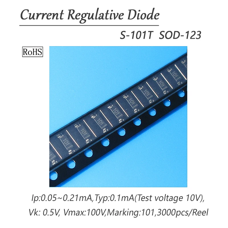 5PCS CRD Diode S-101T 0.10mA SMD SOD-123 Current Regulative Diode New It can be applied to LED power supply and sensors