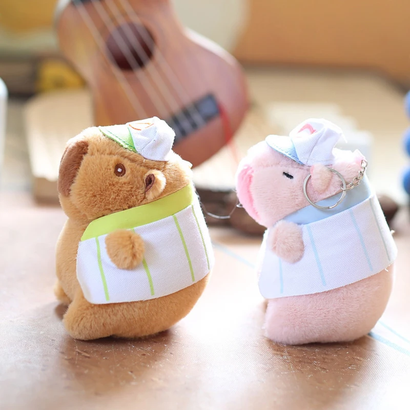 ตุ๊กตาน่ารัก Capibala จี้ Key CHAIN ตุ๊กตา Capybara ของเล่นตุ๊กตารถพวงกุญแจกระเป๋าจี้ Keyring เครื่องประดับของขวัญเด็ก