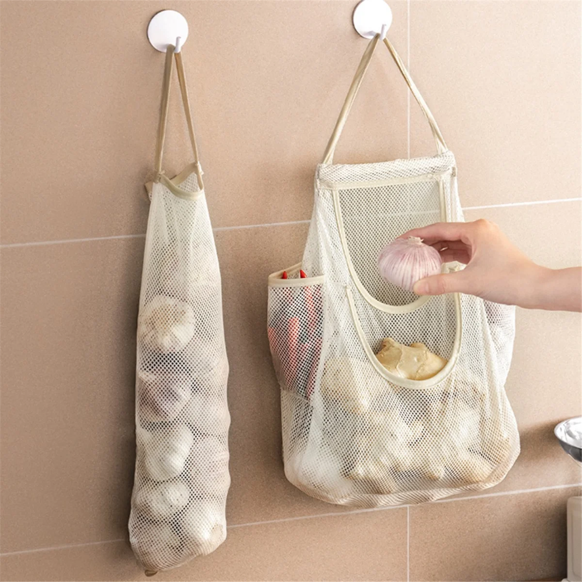 

Versatile Hanging Mesh Storage Bag Mesh Grocery Bag Mesh Garlic Net Bag