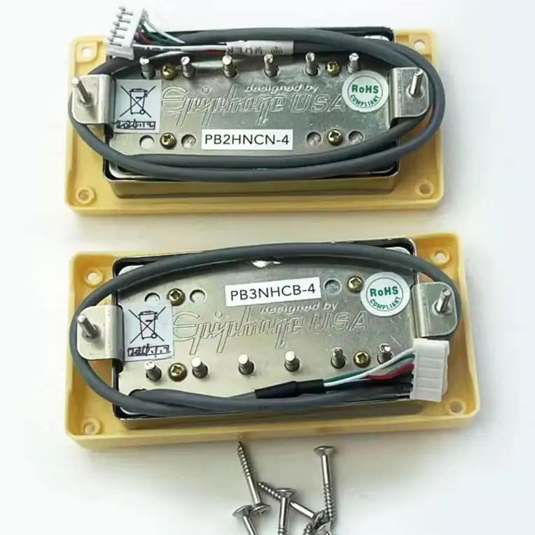 1 Set of Authentic EPI Classic Pro/Slash Electric Guitar Alnico Humbucking Pickups Zebra with Professional WiringHarnes