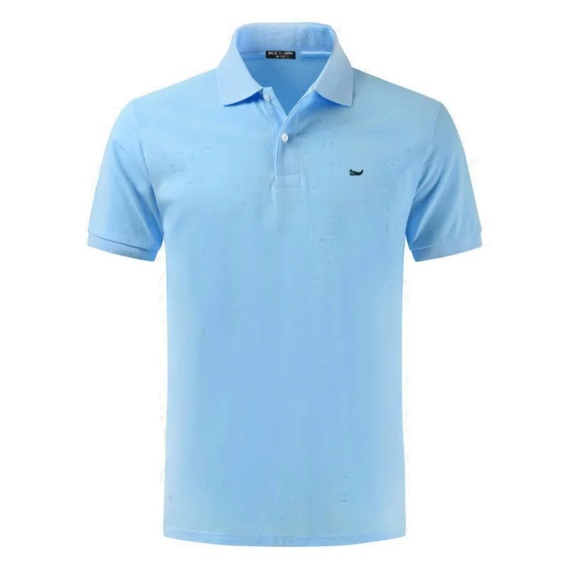 POLO de manga corta con solapa para hombre, camiseta de marca de alta calidad, 100% algodón, talla europea, Tops informales para S-5XL