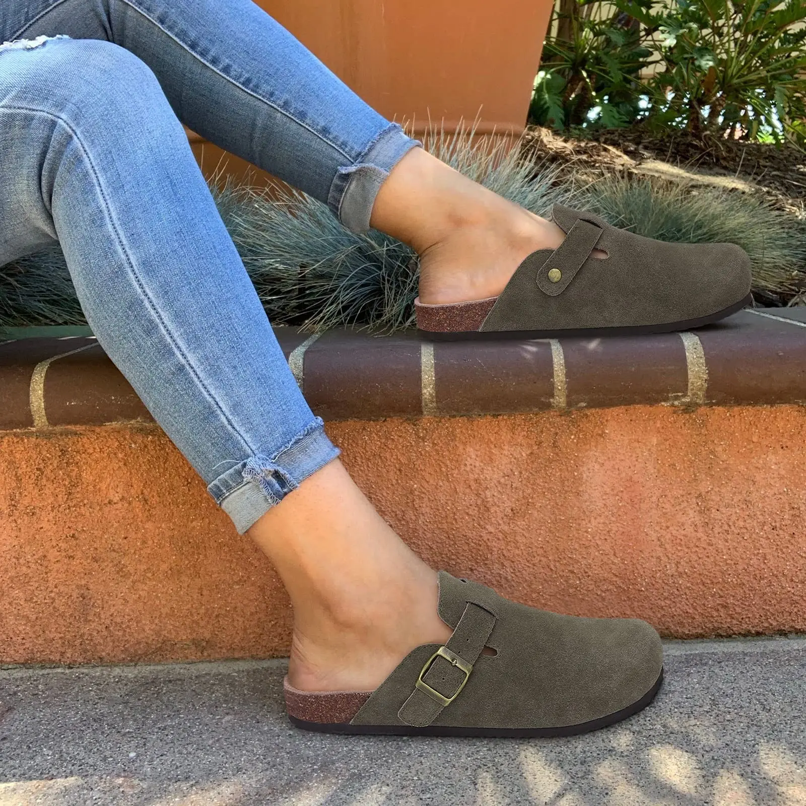 Asgard retro tamancos chinelos para mulher aconchegante cortiça footbed mules com suporte de arco clássico sapatos batata unisex moda praia sandália