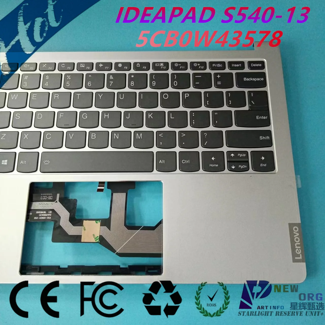 Imagem -04 - Assembleia Palmrest Teclado do Portátil para Lenovo Ideapad S54013 Iml Lenovo Yoga São Itl 81xa 82h1 82dl Pro-13 82h2 Sliver 5cb0w43578